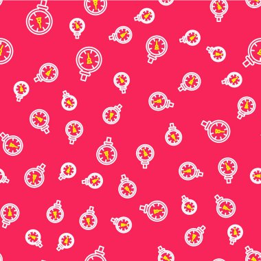 Çizgi basıncı su göstergesi simgesi kırmızı arkaplanda izole edilmiş. Vektör