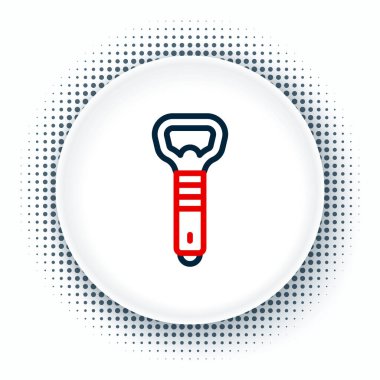 Çizgi Şişe Açıcı simgesi beyaz arkaplanda izole edildi. Renkli taslak konsepti. Vektör