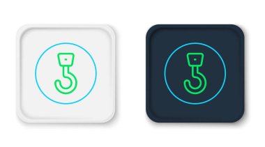 Hat Endüstriyel kanca simgesi beyaz arkaplanda izole edildi. Turna kancası ikonu. Renkli taslak konsepti. Vektör