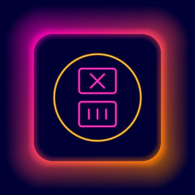 90 derecenin altında parlayan neon çizgisi siyah arkaplanda izole edilmiş bir ikon. Sıcaklık temizliği. Renkli taslak konsepti. Vektör