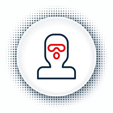 Çizgi Hırsızı maskesi simgesi beyaz arkaplanda izole edildi. Haydut maskesi, suçlu adam. Renkli taslak konsepti. Vektör