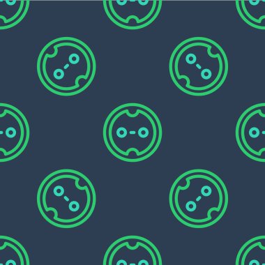 Hat Elektrik çıkış simgesi mavi arkaplanda izole edilmiş. Elektrik prizi. Rosette sembolü. Vektör