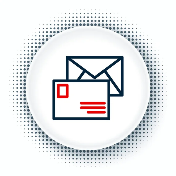 Vonal Boríték Ikon Elszigetelt Fehér Háttérrel Mail Üzenet Levél Szimbólum — Stock Vector