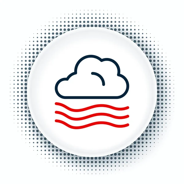 线风天气图标隔离在白色背景 云和风 五彩缤纷的概念 — 图库矢量图片