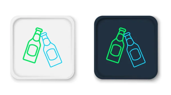 Línea Icono Botella Cerveza Aislado Sobre Fondo Blanco Concepto Esquema — Vector de stock