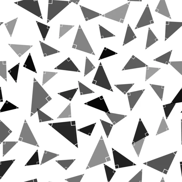 Ícone Matemática Triângulo Preto Isolado Padrão Sem Costura Fundo Branco —  Vetores de Stock