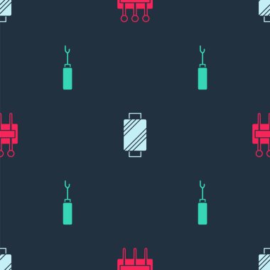 İğneyi dikiş için, ipliği makaraya, Awl aletini de dikişsiz desene ayarlayın. Vektör