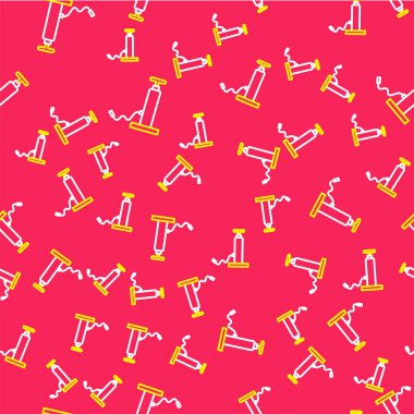 Line Car hava pompası ikonu kırmızı arka planda izole edilmiş. Vektör.