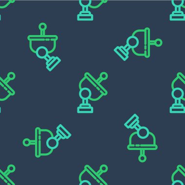 Radar simgesi mavi arkaplanda izole edilmiş. Arama sistemi. Uydu sinyali. Vektör.