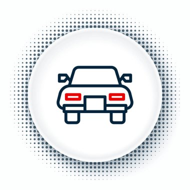 Çizgi Arabası simgesi beyaz arkaplanda izole edildi. Renkli taslak konsepti. Vektör.