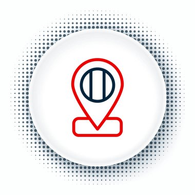 Çizgi Konumu bayrağı beyaz arkaplanda izole edilmiş İtalya simgesi. Renkli taslak konsepti. Vektör.