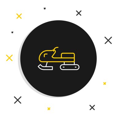 Kar Modülü simgesi beyaz arkaplanda izole edildi. Kar arabası işareti. Olağanüstü bir spor. Renkli taslak konsepti. Vektör.