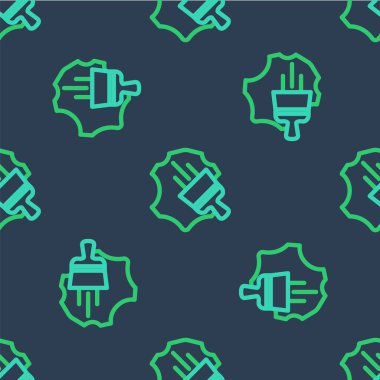 Deri çizgi simgesi mavi arkaplanda izole edilmiş kusursuz desen. Vektör.