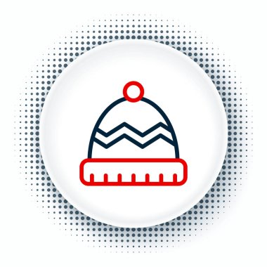 Hat Kış şapkası simgesi beyaz arkaplanda izole edildi. Renkli taslak konsepti. Vektör.