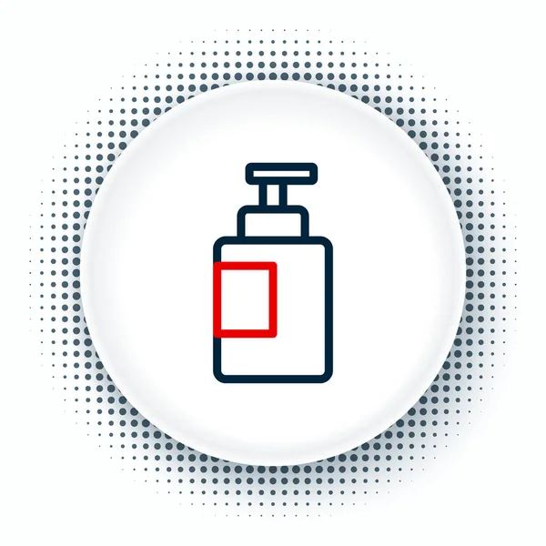 Line Hand Desinfektionsmittel Flasche Symbol Isoliert Auf Weißem Hintergrund Desinfektionskonzept — Stockvektor