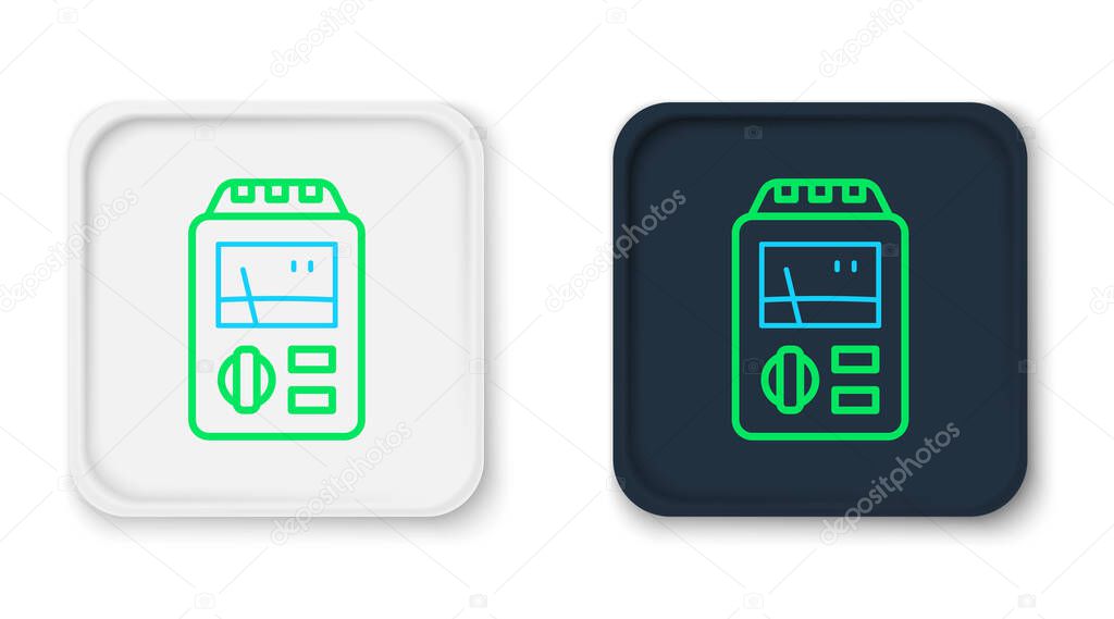 Line Dosimeter for measuring radiation icon isolated on white background. Gamma radiation personal dosimeter. Colorful outline concept. Vector.