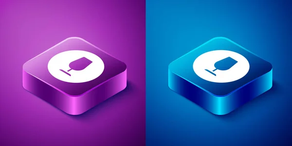 Isometric Fragile Broken Glass Symbol Delivery Boxes Icon Isolated Blue — Stock Vector