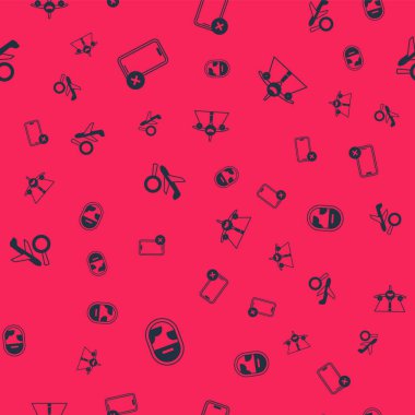 Uçak penceresini ayarlayın, cep telefonu yok, arama ve uçak kusursuz. Vektör.