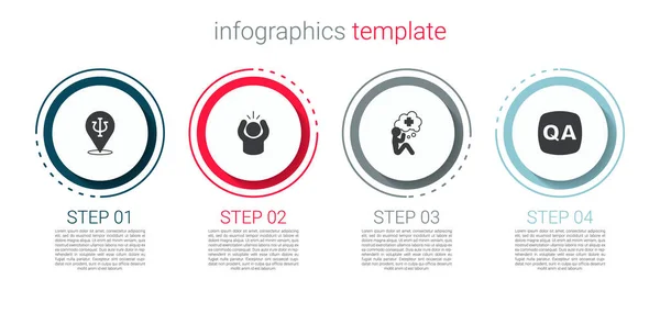 Set Psicología Psíquica Ira Ayudar Mano Respuesta Pregunta Plantilla Infografía — Vector de stock