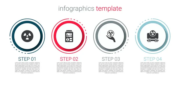 Definir Radioactive Dosímetro Trem Carga Modelo Infográfico Negócios Vetor — Vetor de Stock