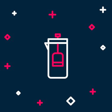 Fransız basın simgesi mavi arkaplanda izole edildi. Renkli taslak konsepti. Vektör