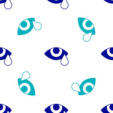 Mavi Gözyaşı ikonu beyaz arka planda izole edilmiş kusursuz desen. Vektör