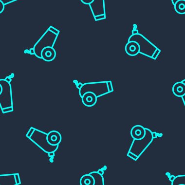 Yeşil çizgi top simgesi mavi arkaplanda izole edilmiş kusursuz desen. Vektör