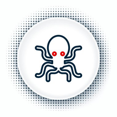 Ahtapot simgesi beyaz arkaplanda izole edildi. Renkli taslak konsepti. Vektör