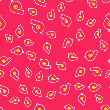 Hat otomotiv turbo şarj ikonu kırmızı arka planda izole edilmiş. Araç performans turboyu. Turbo kompresör indüksiyonu. Vektör