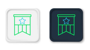 Beyaz arka planda izole edilmiş çizgi Amerikan bayrağı simgesi. ABD bayrağı. Amerika Birleşik Devletleri. Renkli taslak konsepti. Vektör