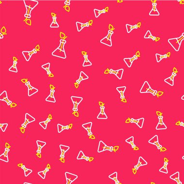 Çizgi Bitkisi üreme ikonu kırmızı arka planda izole edilmiş pürüzsüz desen. Test tüplerinde büyüyen bitkiler. Organik gıda, tarım ve hidrofonik. Vektör