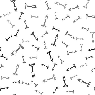 Siyah elektrikli süpürge ikonu beyaz arka planda izole edilmiş pürüzsüz desen. Vektör