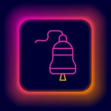 Parlayan neon hattı simgesi siyah arkaplanda izole edildi. Renkli taslak konsepti. Vektör