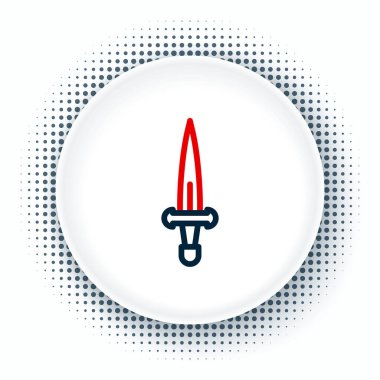 Hançer çizgi simgesi beyaz arkaplanda izole edildi. Bıçak ikonu. Keskin bıçaklı kılıç. Renkli taslak konsepti. Vektör