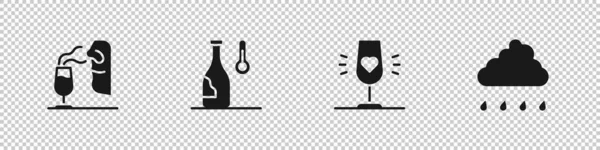 Definir Sommelier Temperatura Vinho Vidro Nuvem Com Ícone Chuva Vetor —  Vetores de Stock