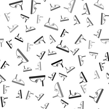 Siyah çarpışan araba ikonu beyaz arka planda izole edilmiş pürüzsüz desen. Eğlence parkı. Çocuklar için eğlence parkı, eğlence parkı. Vektör