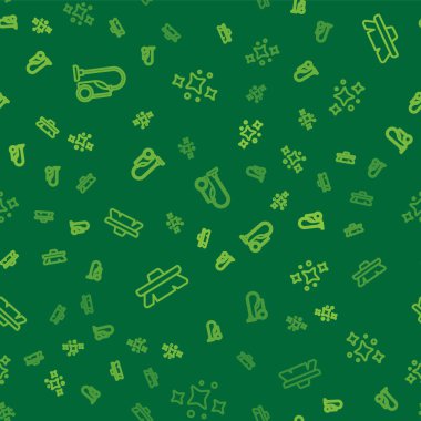 Elektrik süpürgesi hattını, temizlik fırçasını ve ev servisini sorunsuz bir şekilde ayarla. Vektör