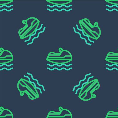 Jet kayak simgesi mavi arkaplanda izole edilmiş. Su motoru. Olağanüstü bir spor. Vektör