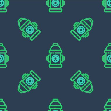 Hat yangın musluğu simgesi mavi arka planda izole edilmiş pürüzsüz desen. Vektör