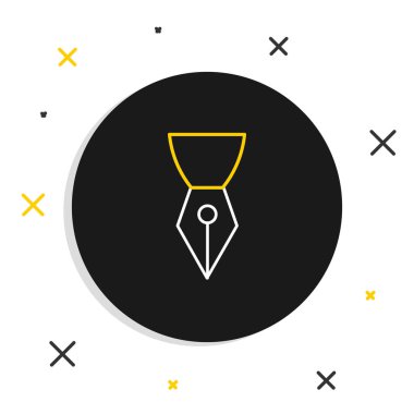 Line Fountain kalem ucu simgesi beyaz arkaplanda izole edildi. Kalem aleti işareti. Renkli taslak konsepti. Vektör