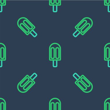 Dondurma ikonu mavi arka planda izole edilmiş. Güzel sembol. Vektör