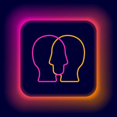 Parlayan neon hattı Proje taban simgesi siyah arkaplanda izole edildi. İş analizi ve planlama, danışmanlık, takım çalışması, proje yönetimi. Geliştiriciler. Renkli taslak konsepti. Vektör