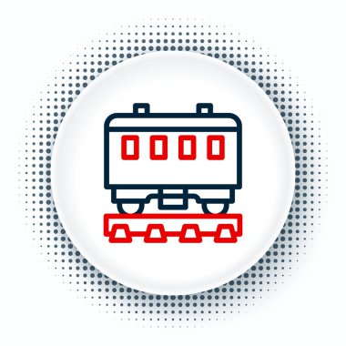 Hat yolcusu tren vagonları beyaz arka planda izole edildi. Tren vagonu. Renkli taslak konsepti. Vektör