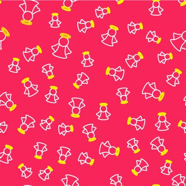 Çizgi Meleği simgesi, kırmızı arkaplanda kusursuz deseni izole etti. Vektör