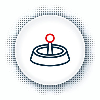 Çizgi Kumarhanesi rulet tekerleği simgesi beyaz arka planda izole edildi. Renkli taslak konsepti. Vektör