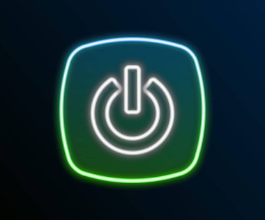 Parlayan neon hattı Akıllı ev simgesi siyah arkaplanda izole edildi. Uzaktan kumanda. Renkli taslak konsepti. Vektör