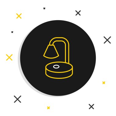 Çizgi Masa Lambası simgesi beyaz arkaplanda izole edildi. Masa lambası. Renkli taslak konsepti. Vektör