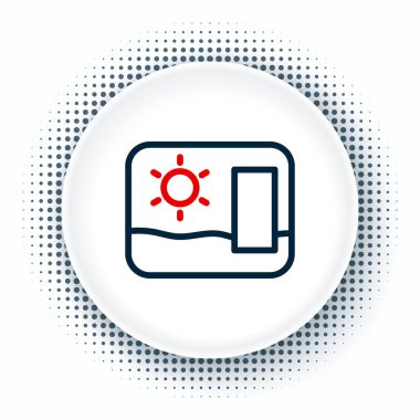 Çizgi Seyahat posta kartı simgesi beyaz arkaplanda izole edildi. Turist tebrik kartı. Renkli taslak konsepti. Vektör