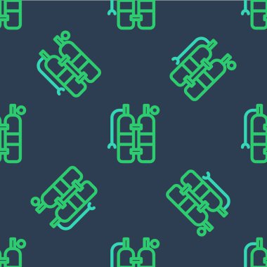 Aqualung simgesi mavi arkaplanda izole edilmiş. Dalgıçlar için oksijen tüpü. Dalış ekipmanları. Olağanüstü bir spor. Spor malzemeleri. Vektör