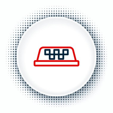 Line Taxi araba çatı simgesi beyaz arkaplanda izole edildi. Renkli taslak konsepti. Vektör